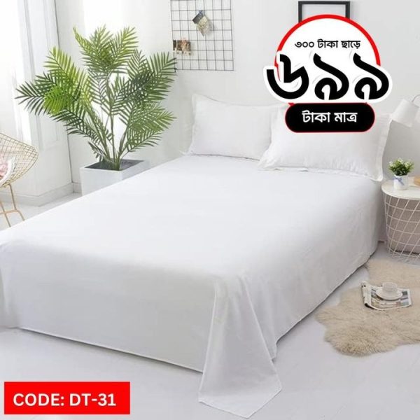 Export Quality White Cotton Bed Sheet